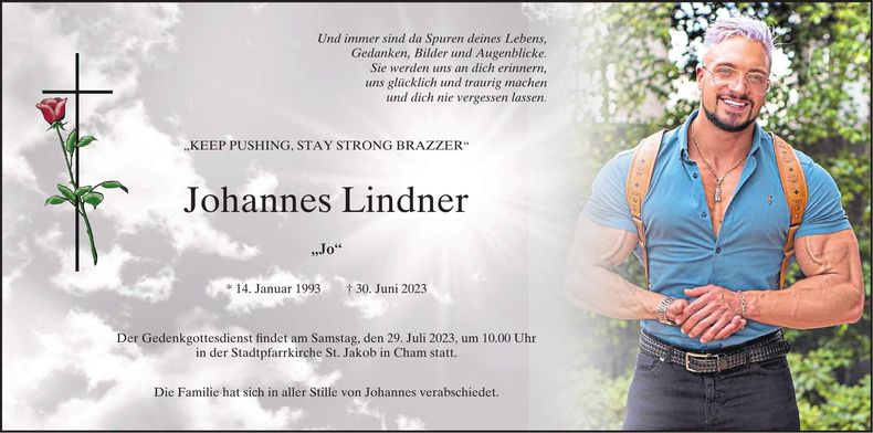 Traueranzeige Johannes Lindner