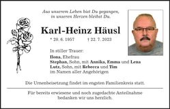 Traueranzeige Karl-Heinz Häusl