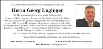 Traueranzeige Georg Luginger