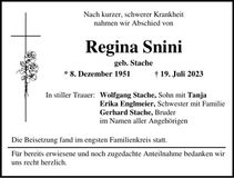 Traueranzeige Regina Snini