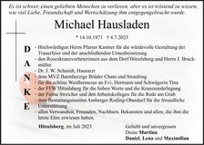 Traueranzeige Michael Hausladen