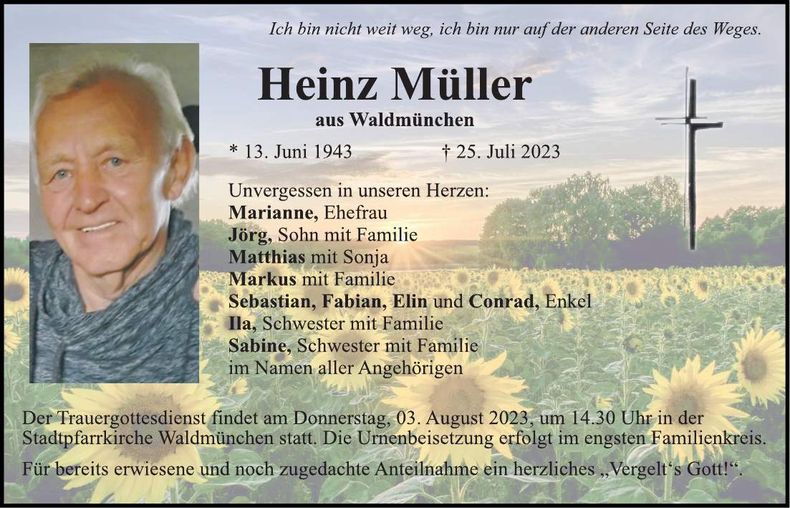 Traueranzeige Heinz Müller