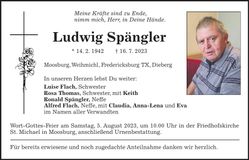 Traueranzeige Ludwig Spängler