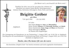 Traueranzeige Brigitte Gröber
