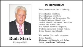 Traueranzeige Rudi Stark