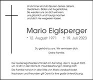 Traueranzeige Mario Eiglsperger