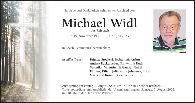 Traueranzeige Michael Widl