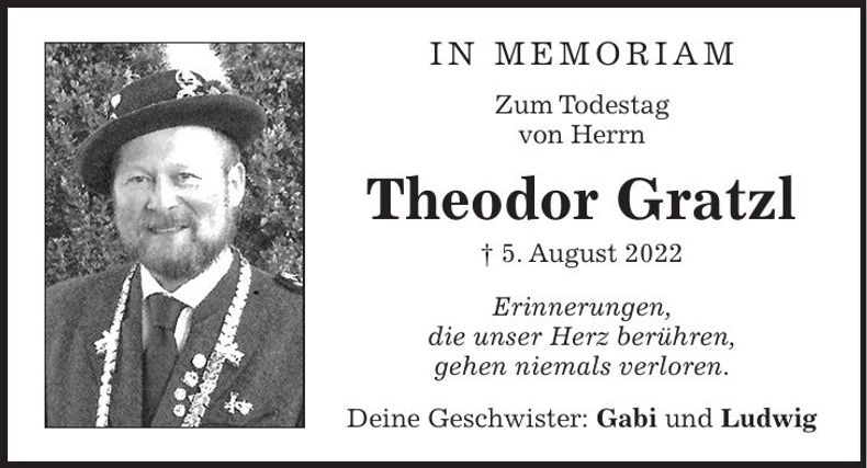 Traueranzeige Theodor Gratzl
