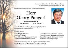 Traueranzeige Georg Pangerl