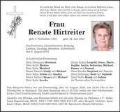 Traueranzeige Renate Hirtreiter
