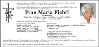 Traueranzeige Maria Fichtl