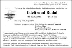 Traueranzeige Edeltraud Budai