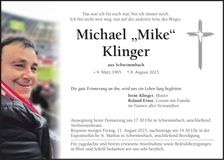 Traueranzeige Michael "Mike" Klinger