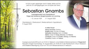 Traueranzeige Sebastian Gnambs