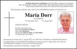 Traueranzeige Maria Dorr