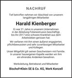 Traueranzeige Harald Kienberger