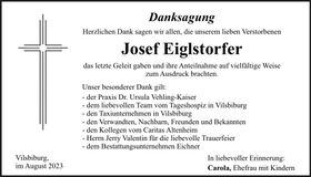 Traueranzeige Josef Eiglstorfer
