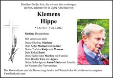 Traueranzeige Klemens Hippe