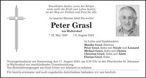 Traueranzeige Peter Gral