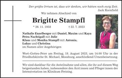 Traueranzeige Brigitte Stampfl