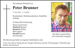 Traueranzeige Peter Brunner