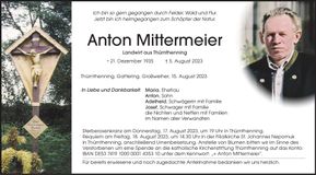 Traueranzeige Anton Mittermeier