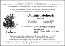 Traueranzeige Gunhilt Schech