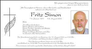 Traueranzeige Fritz Simon