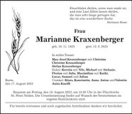 Traueranzeige Marianne Kraxenberger