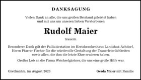 Traueranzeige Rudolf Maier