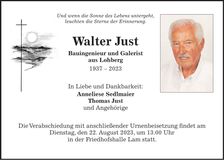 Traueranzeige Walter Just