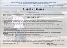Traueranzeige Herbert Bauer