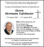 Traueranzeige Hermann Tafelmeier