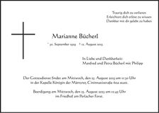 Traueranzeige Marianne Bücherl