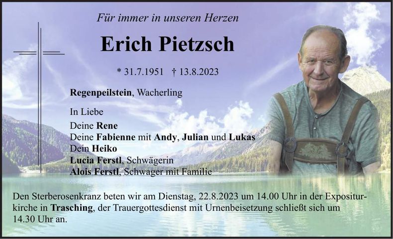 Traueranzeige Erich Pietzsch