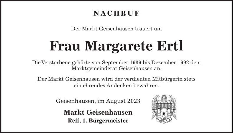 Traueranzeige Alois Eibel