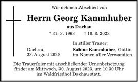 Traueranzeige Georg Kammhuber