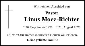 Traueranzeige Linus Mocz-Richter