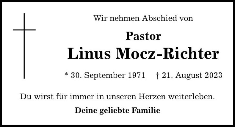 Traueranzeige Linus Mocz-Richter