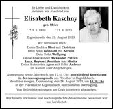 Traueranzeige Elisabeth Kaschny
