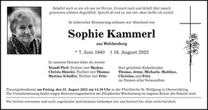 Traueranzeige Sophie Kammerl