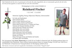 Traueranzeige Reinhard Fischer