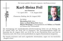 Traueranzeige Karl-Heinz Feil