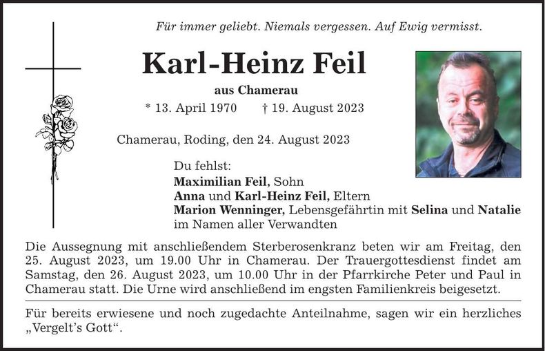 Traueranzeige Karl-Heinz Feil