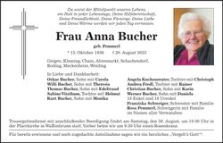 Traueranzeige Anna Bucher