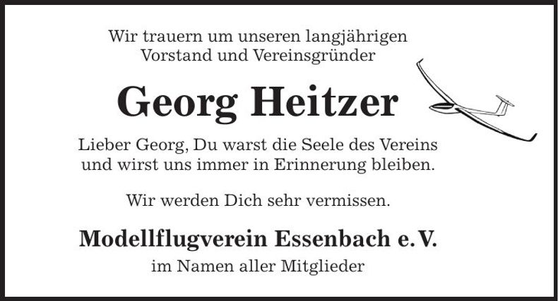 Traueranzeige Georg Heitzer