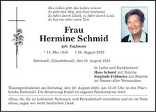 Traueranzeige Hermine Schmid