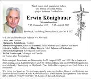 Traueranzeige Erwin Königbauer