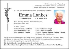 Traueranzeige Emma Lankes