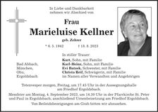 Traueranzeige Marieluise Kellner